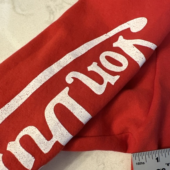 Von Dutch Red Cropped Embellished Hoodie Size XLARGE - Picture 13 of 16